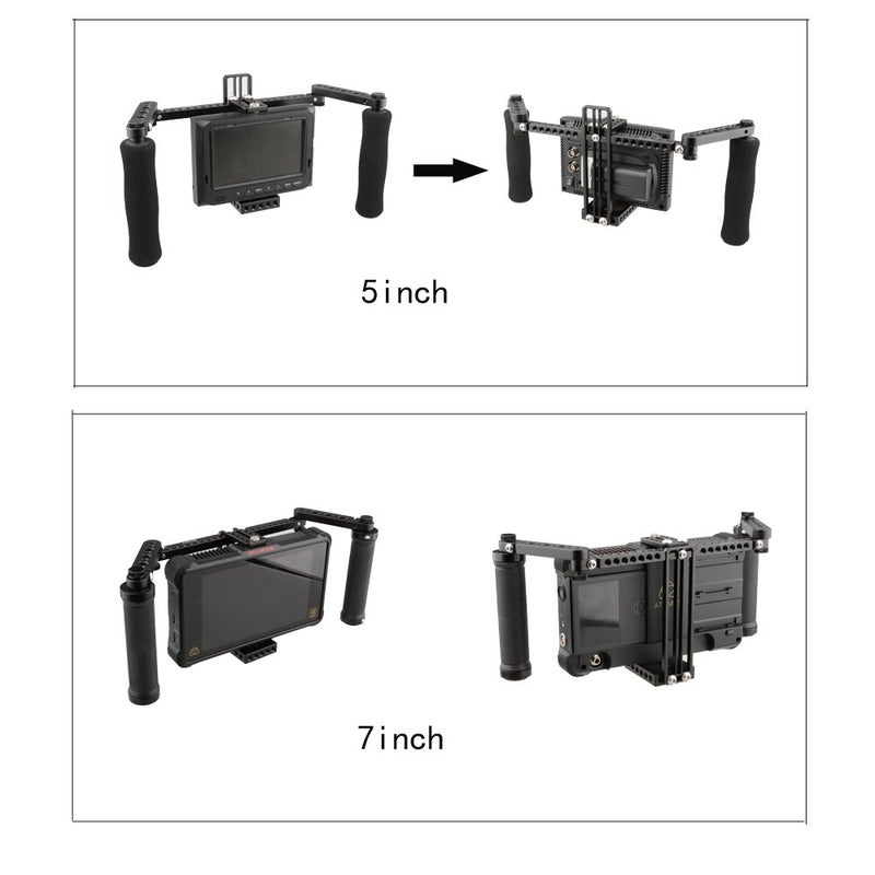 CAMVATE Monitor Cage with Adjustable Handles for 5 inch and 7 inch LCD Monitors - 1871 - Image 4